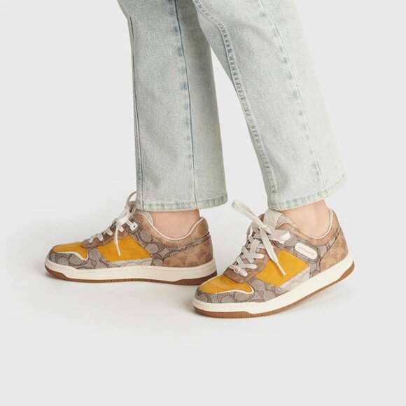 COACH C201 Mixed Media Signature Sneakers Size 9B, EUR 39.5 Preppy Coach Logo - Picture 16 of 16